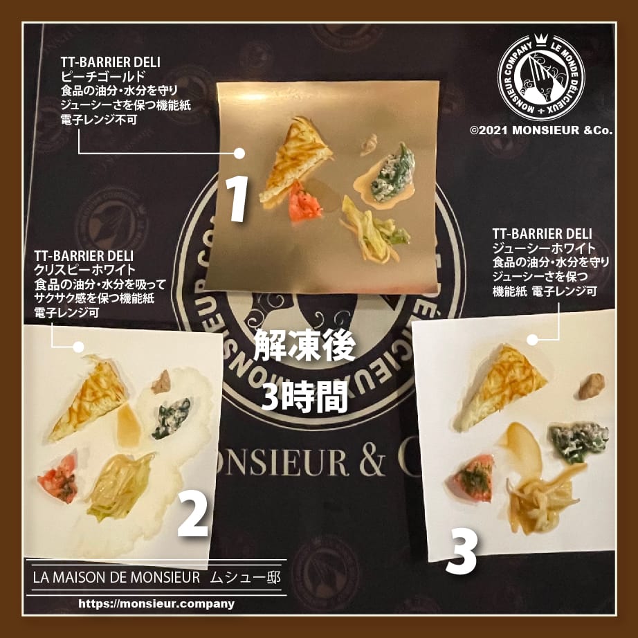 冷凍→解凍（常温3時間）